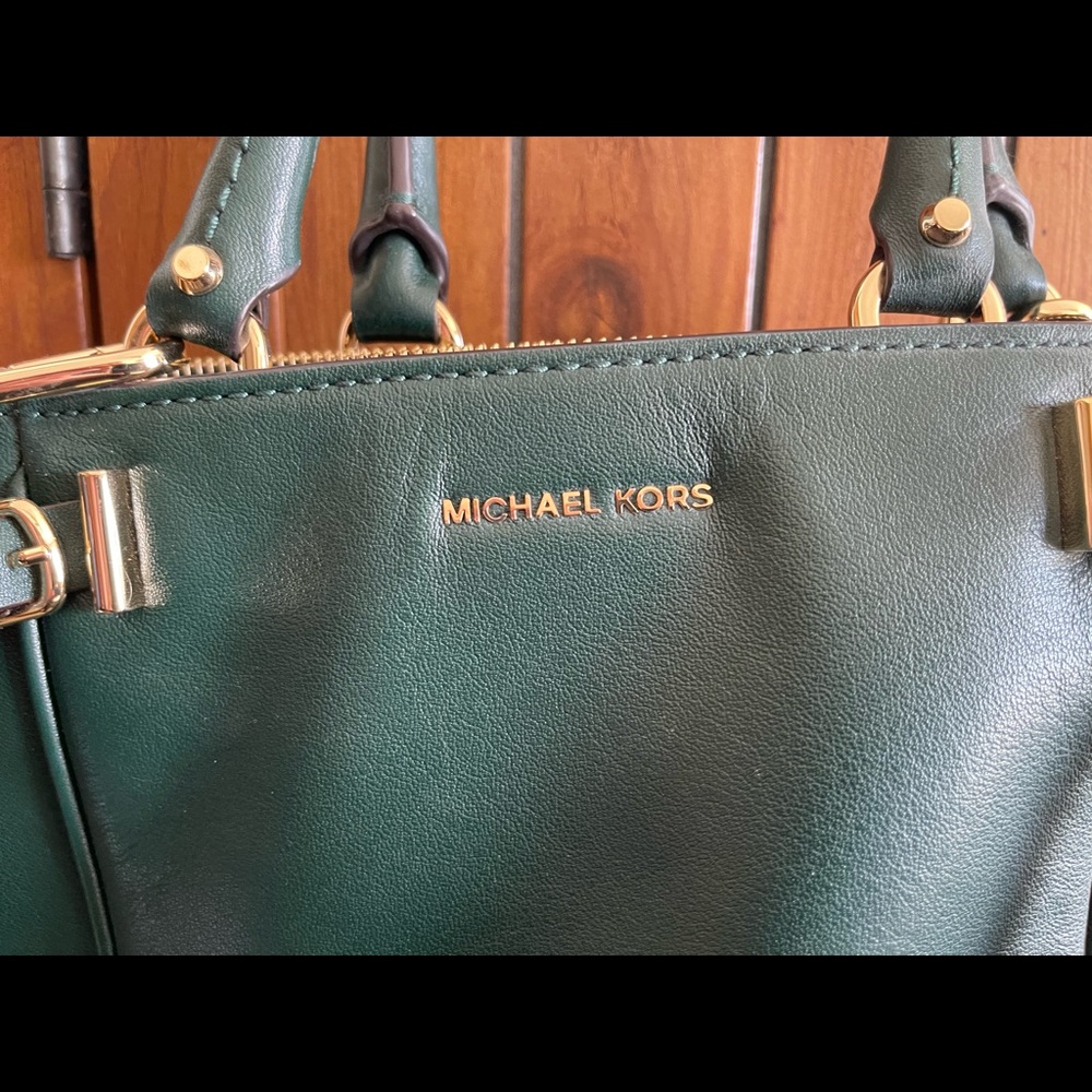 Beautiful hunter green Michael Kors handbag